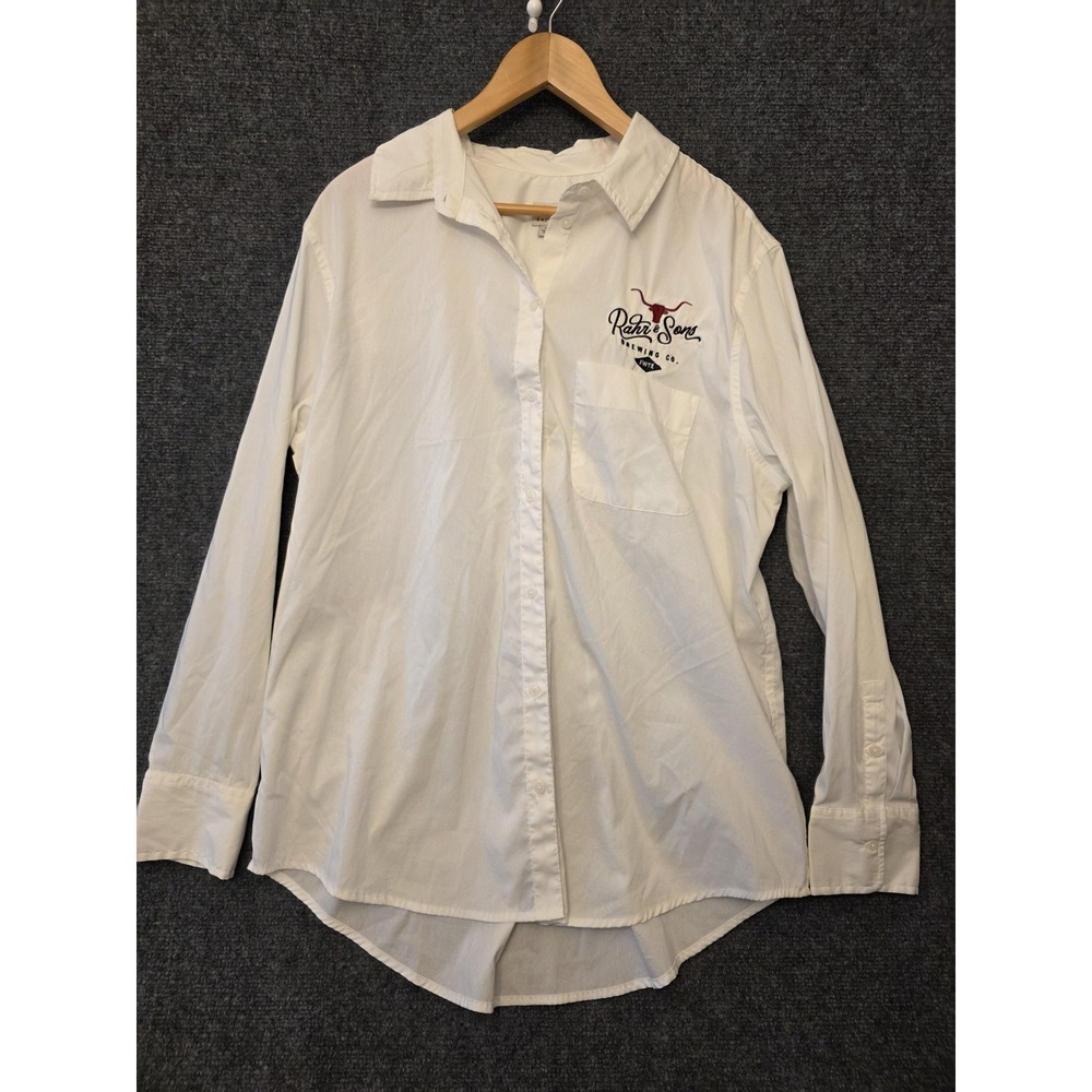Rahr & Sons Brewing Shirt Women XL Embroidered Button Up Logo